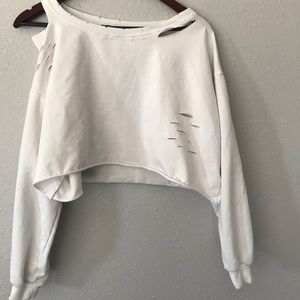 Forever 21 Tops - Forever 21 distressed cropped sweatshirt Forever 21 Tops - Forever 21 distressed cropped sweatshirt